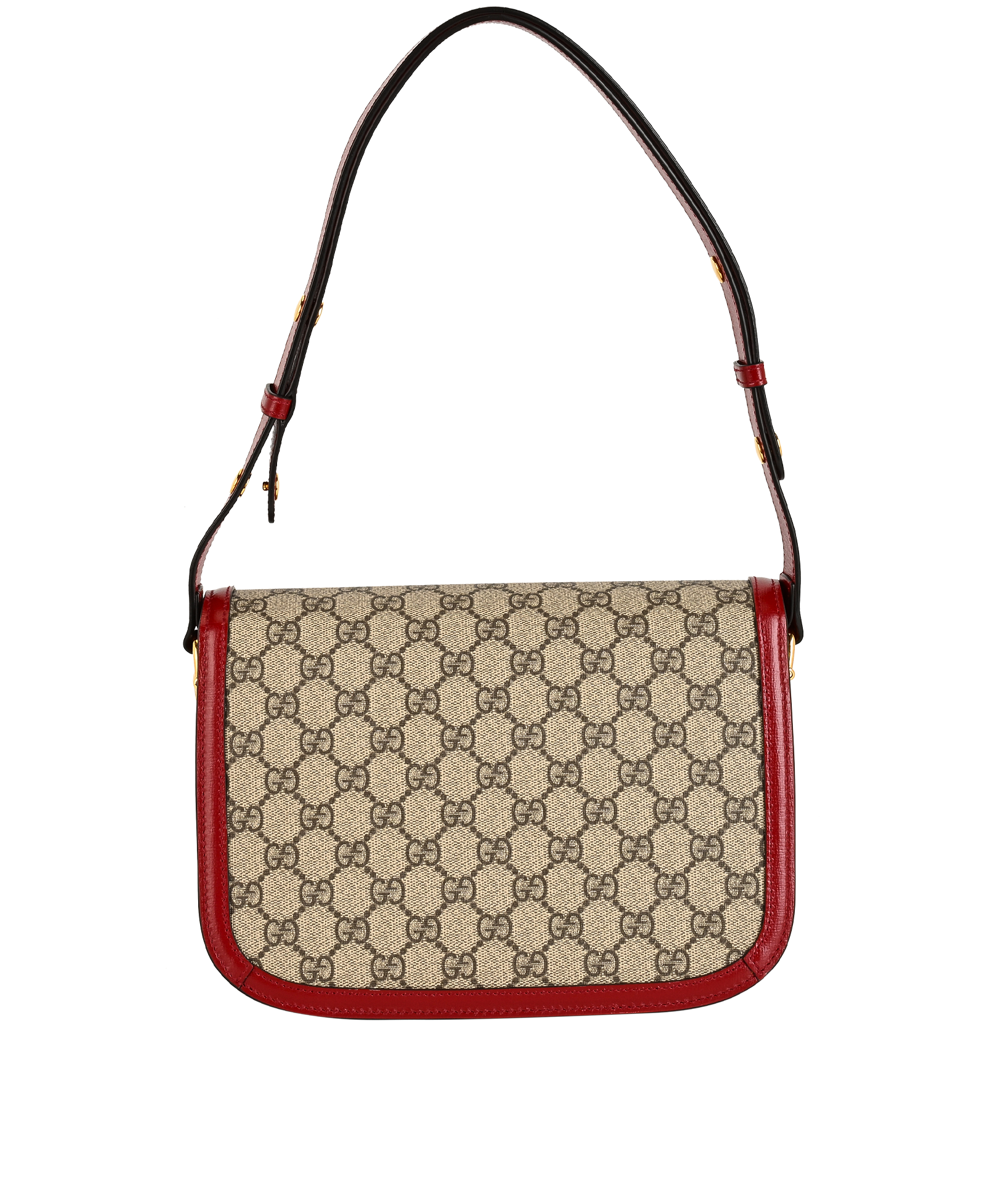 Horsebit 1955 GG Supreme Shoulder Bag, &pound;1,500, Handbags, Brown/Red, Canvas/Leather, Back view